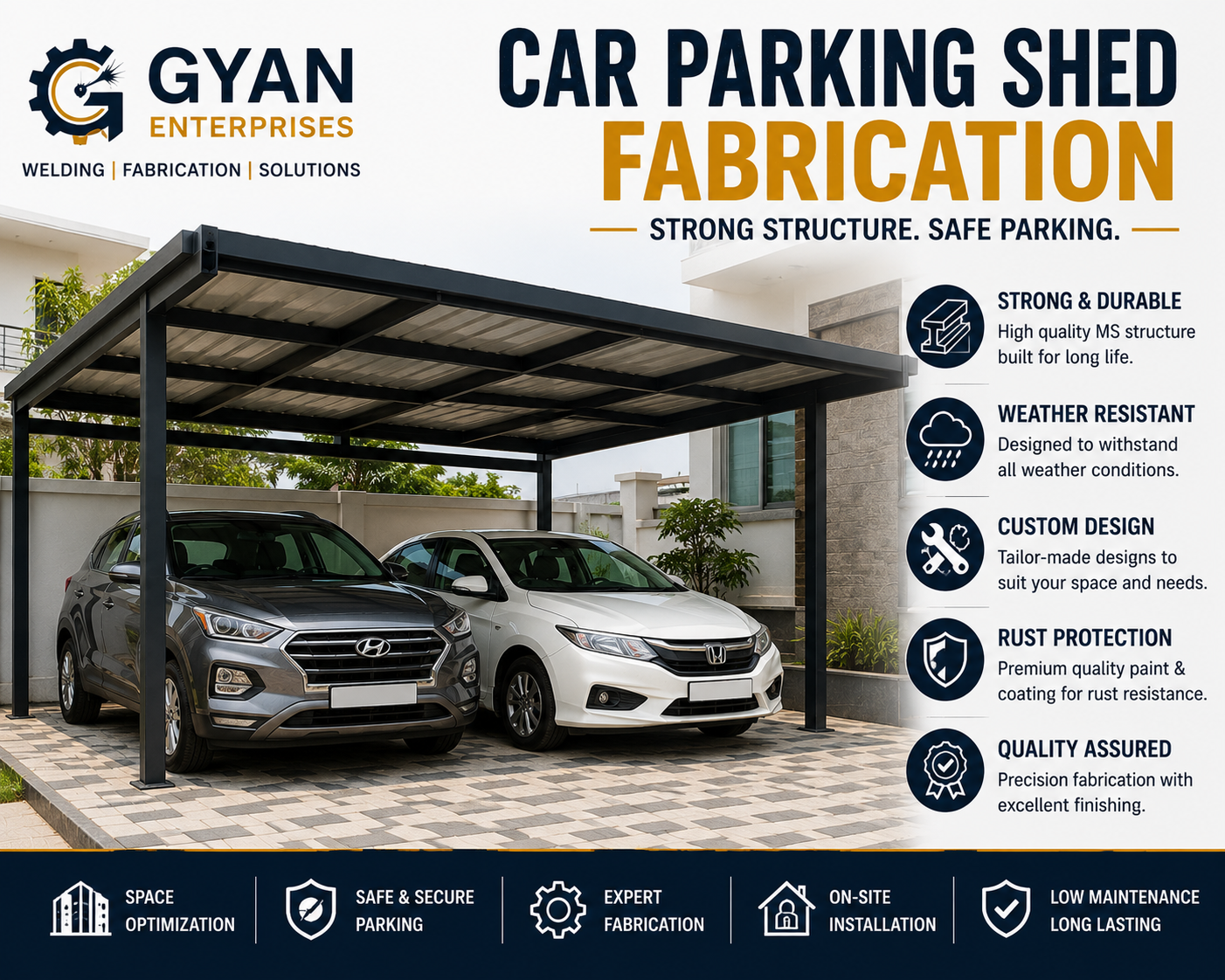 Car Parking Shed Fabrication
